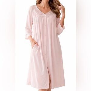 NWT Vintage Shadowline Pink Nightgown 2X Embroidered Floral USA Cottagecore